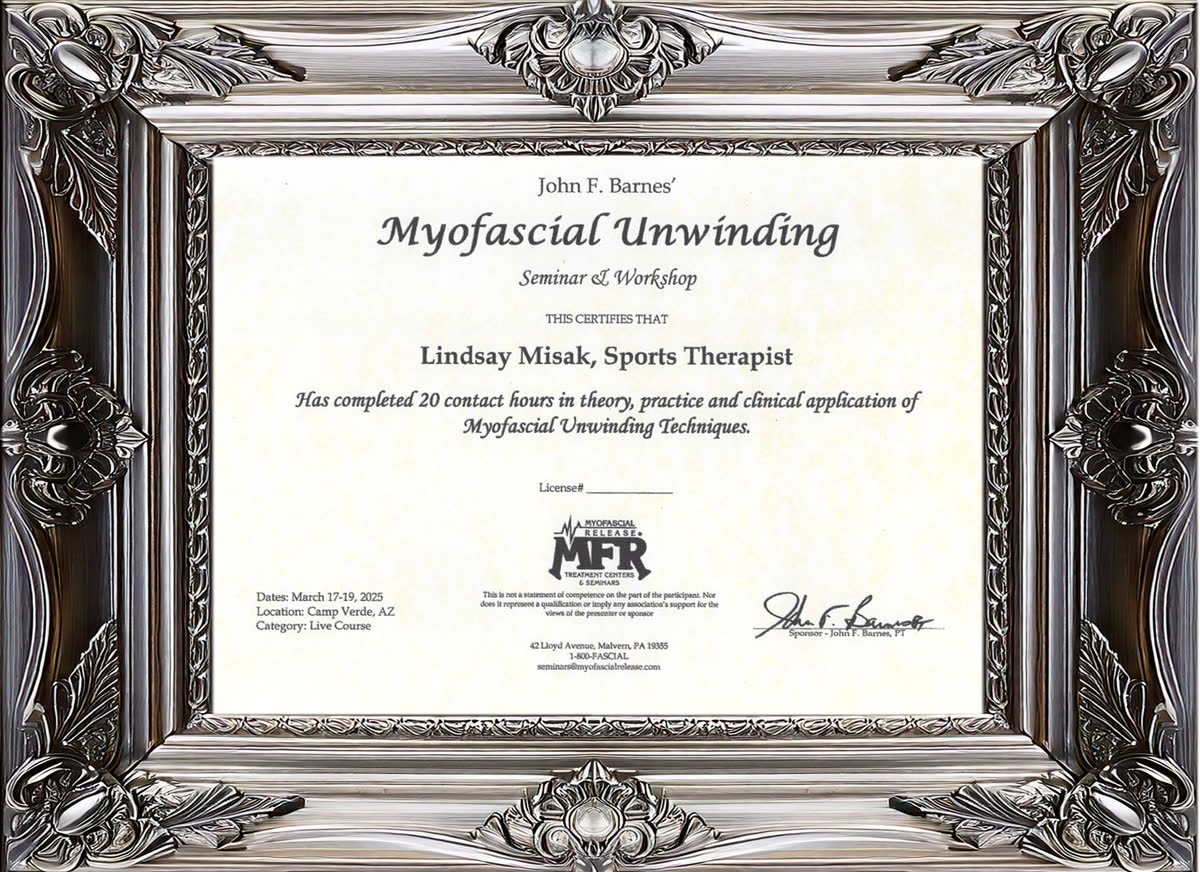 Myofascial Unwinding certificate